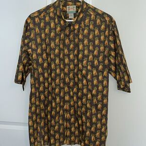 Reyn Spooner Pineapple Cotton Lawn Swingers Party Travel Aloha Hawaii Shirt L